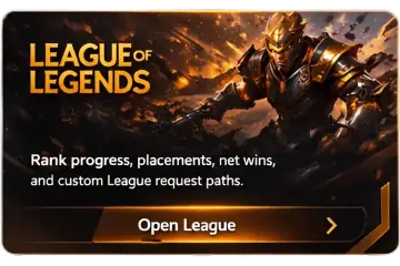 League of Legends boosting service selection card