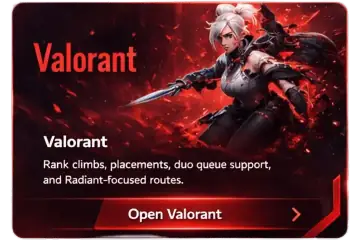 Valorant boosting service selection card